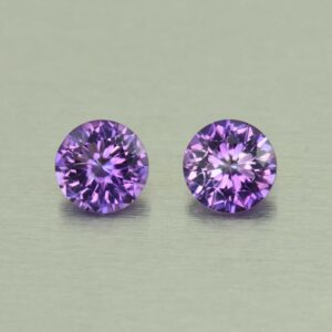 Amethyst round pair 6.0mm 1.28cts N am108 SOLD