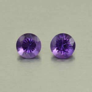 Amethyst round pair 7.0mm 2.13cts N am121 SOLD