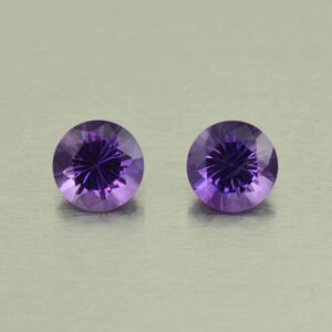 Amethyst round pair 7.5mm 2.58cts N am124 SOLD