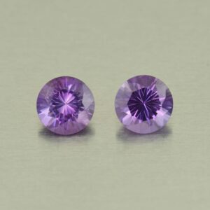 Amethyst round pair 7.5mm 2.60cts N am165 SOLD