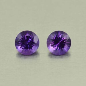 Amethyst round pair 8.0mm 3.09cts N am127 SOLD