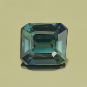 BlueGreenSapphire eme cut 6.0x5.4mm 1.03cts N sa522 SOLD