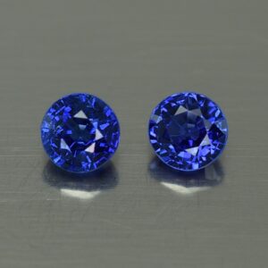 BlueSapphire round pair 4.6mm 1.28cts H sa470 SOLD