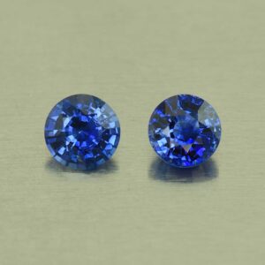 BlueSapphire round pair 5.0mm 4.8mm 1.12cts H sa966 SOLD