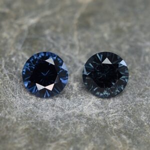 BlueSpinel round pair 5.0mm 1.04cts sp258 SOLD