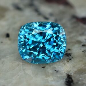 BlueZircn cushion 8.6x7.5mm 5.07cts zn2292 SOLD