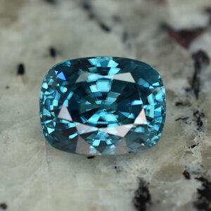 BlueZircon cushion 10.7x8.4mm 6.03cts zn2304 SOLD