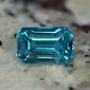 BlueZircon eme cut 9.2x5.9x5.8mm 4.22cts zn1262 SOLD