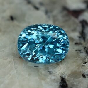 BlueZircon oval 8.8x6.8mm 4.37cts zn2269 SOLD