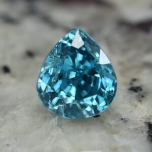 BlueZircon pear 8.2x7.2mm 3.79cts zn2270 SOLD