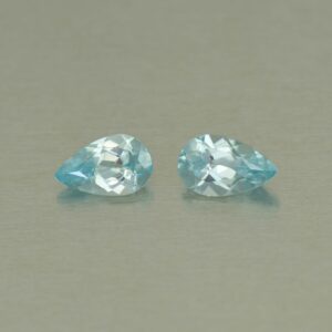 BlueZircon pear pair 8.0x5.0mm 2.19cts H zn4838 SOLD
