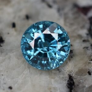BlueZircon round 9.4mm 5.14cts b zn2350 SOLD