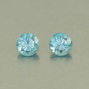 BlueZircon round pair 5.0mm 1.44cts H zn5394 SOLD