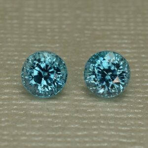 BlueZircon round pair 5.4mm 2.40cts zn1514 SOLD