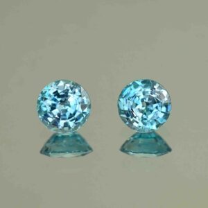 BlueZircon round pair 6.8mm 3.39cts H zn7577
