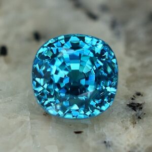 BlueZircon sq cush 6.8mm 3.24cts zn2287 SOLD