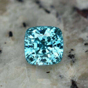 BlueZircon sq cush 7.1mm 4.25cts H zn2265 SOLD