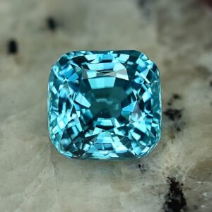 BlueZircon sq cush 7.5x7.3mm 3.28cts zn2276 SOLD