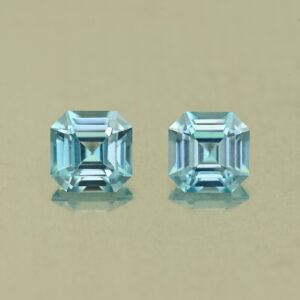 BlueZircon sq eme cut pair 5.0mm 1.69cts H zn7702