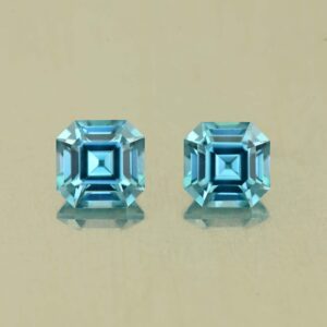 BlueZircon sq eme cut pair 5.0mm 1.86cts H zn7709 scaled 1 SOLD