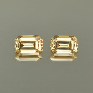 ChampagneZircon eme cut pair 7.0x5.0mm 3.19cts N zn4561 SOLD