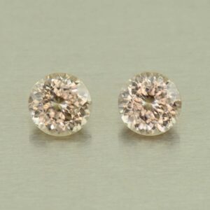 ChampagneZircon round pair 7.0mm 4.14cts N zn5899 SOLD