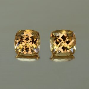ChampagneZircon sq cush pair 8.5mm 8.06cts N zn735