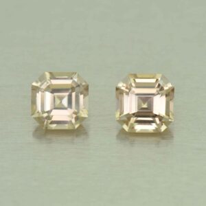 ChampagneZircon sq eme cut pair 6.0mm 3.14cts N zn5590