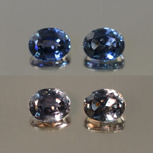 ColorChangeSapphire oval pair 4.5x3.6mm 0.79cts N sa167 combo