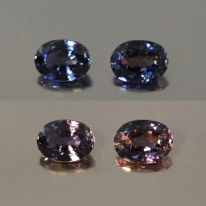 ColorChangeSapphire oval pair 5.0x3.6mm 0.77cts N sa168 combo