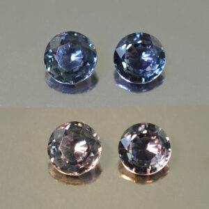 ColorChangeSapphire round pair 4.3mm 0.82cts N sa163 combo