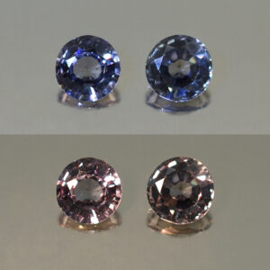 ColorChangeSapphire round pair 4.5mm 0.91cts N sa164 combo