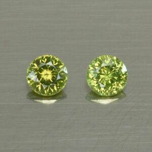 GreenZircon round pair 3.7mm 0.50cts zn2850 SOLD