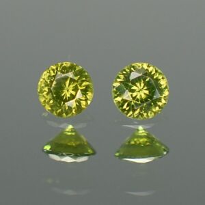 GreenZircon round pair 4.0mm 0.63cts zn2860 SOLD