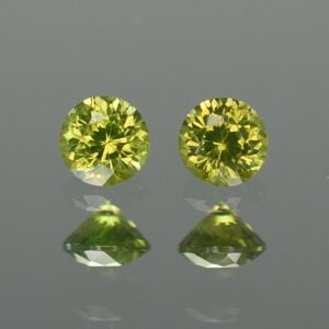GreenZircon round pair 4.0mm 0.74cts zn2852 SOLD