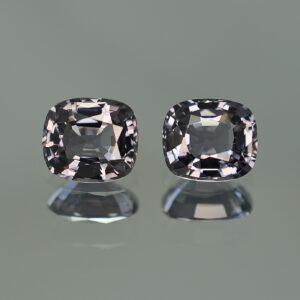 GreySpinel cushion pair 8.0x6.9 7.1mm 3.89cts sp356 SOLD