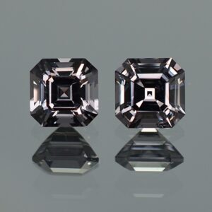 GreySpinel sq eme cut pair 6.6 6.4mm 3.29cts sp330 SOLD