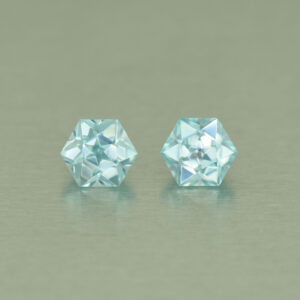 IceBlueZircon hex pair 4.5mm 1.26cts H zn5057 SOLD