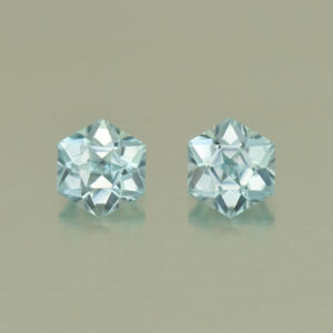 IceBlueZircon hexagon pair 4.5mm 1.29cts H zn5058 SOLD