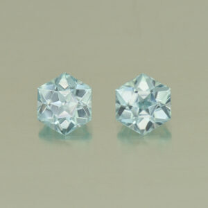 IceBlueZircon hexagon pair 4.5mm 1.34cts H zn5059