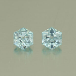 IceBlueZircon hexagon pair 4.5mm 1.34cts H zn5060