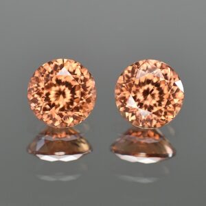 ImperialZircon round pair 8.3mm 6.54cts zn2045 SOLD