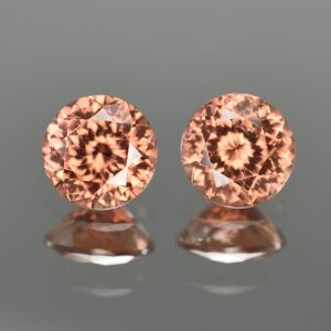 ImperialZircon round pair 8.4mm 6.77cts zn2046 SOLD