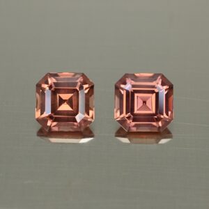 ImperialZircon sq eme cut pair 7.0mm 5.04cts zn4402 SOLD