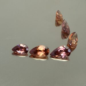 Imperial Rose Zircon Earrings Suite pear 8.0x5.0 10.0x6.0mm 10.38cts 6pcs b zn966