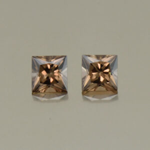 MochaZircon princess pair 4.0mm 1.04cts N zn4867 SOLD