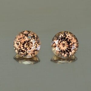 MochaZircon round pair 5.0mm 1.46cts N zn2647 SOLD