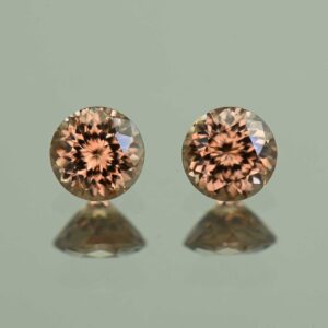 MochaZircon round pair 5.0mm 1.56cts N zn7139 SOLD