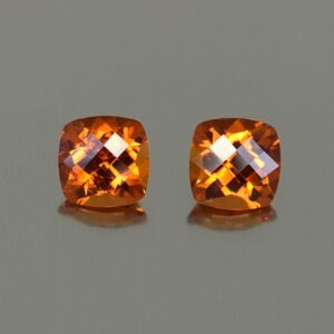 OrangeGrossular ch sq cush pair 5.0mm 1.27cts og151 SOLD