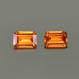 OrangeGrossular eme cut pair 6.0x4.0mm 1.14cts og155